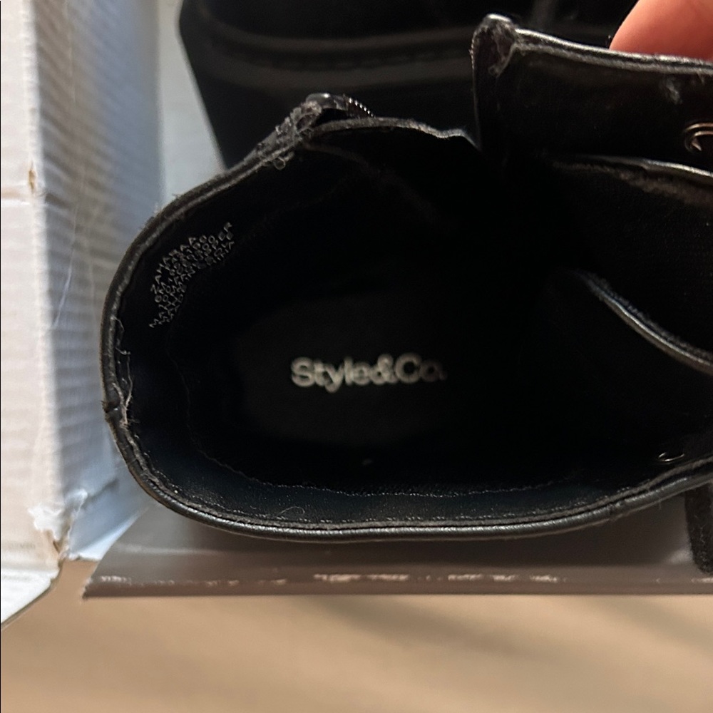 Style & Co. Black Combat Boots - Picture 7 of 8